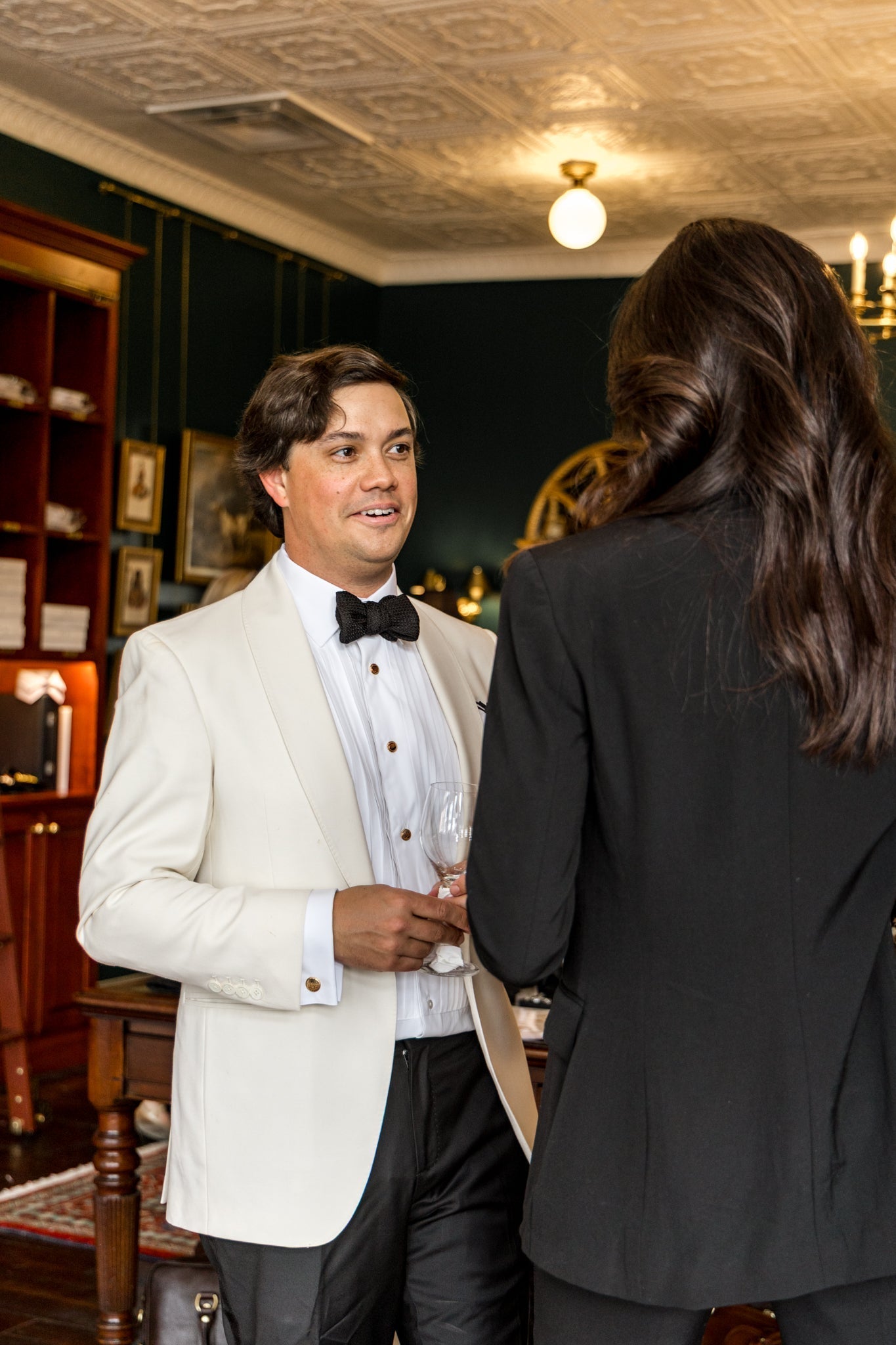 Houstoun Waring in White Dinner Jacket at Waring Tuxedos in Fort Worth