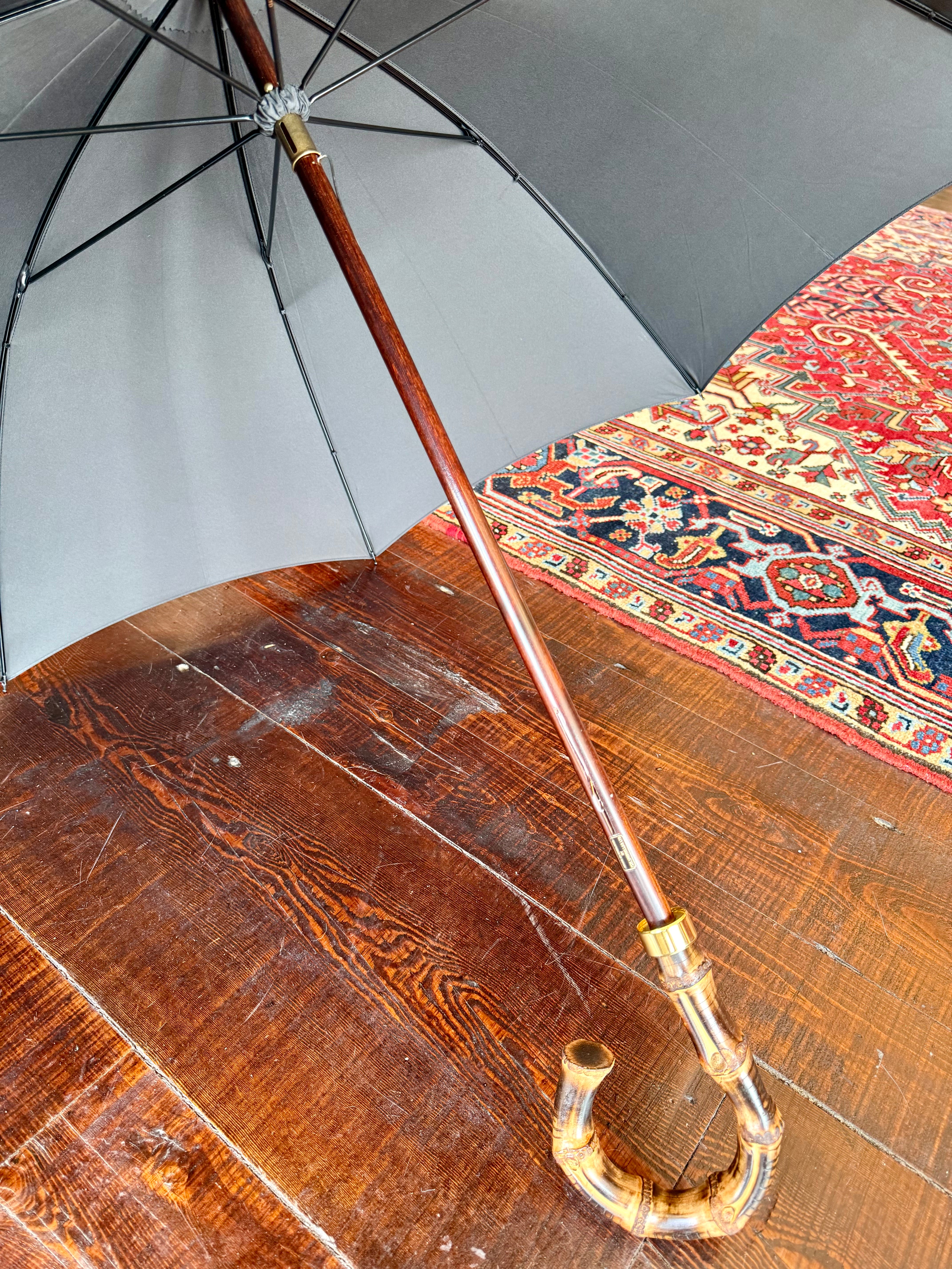Traditional English stick umbrella by Fox Umbrellas, Ltd. for Waring Tuxedos in Fort Worth, Texas.