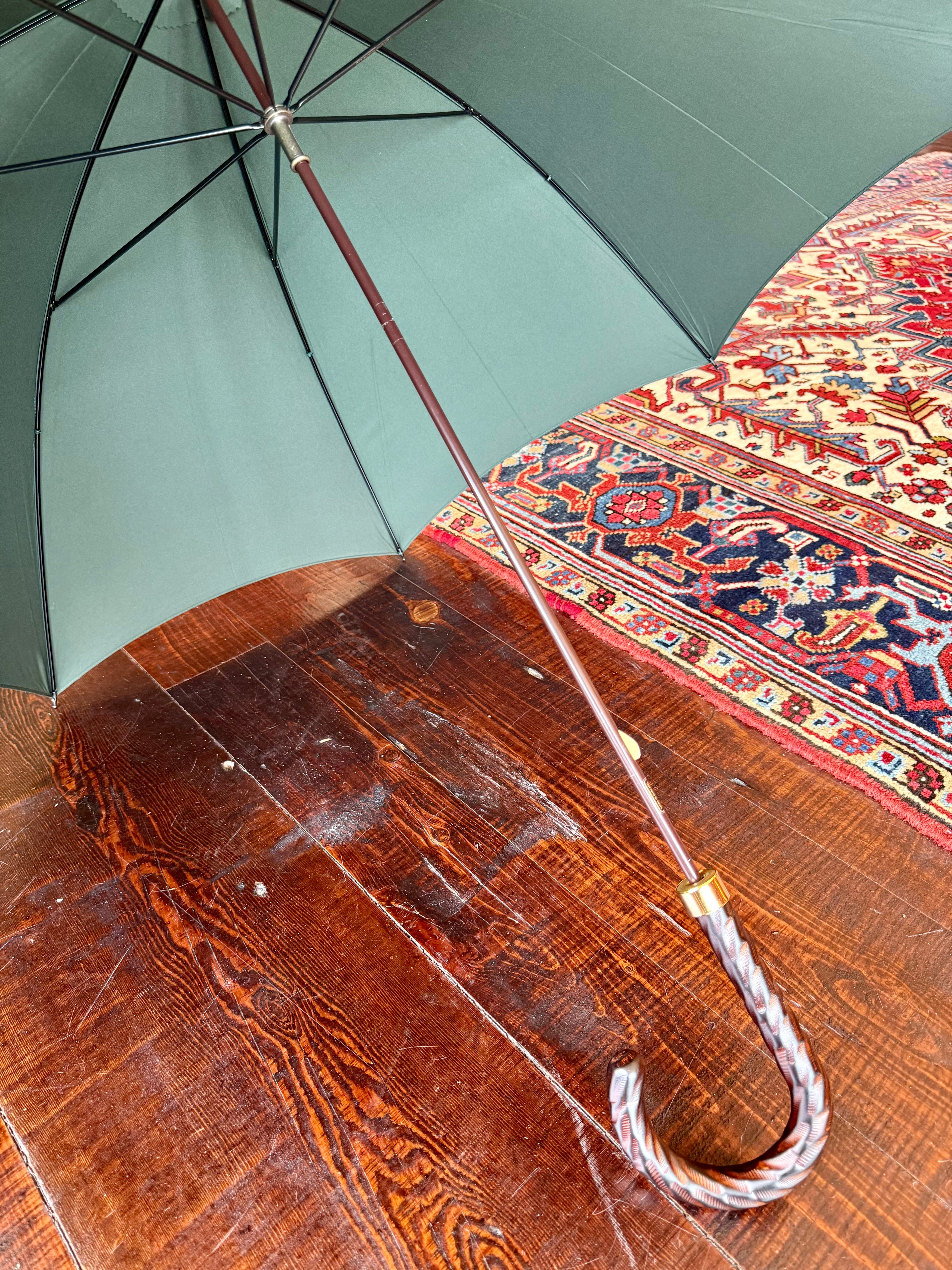 Traditional English Umbrella handcrafted by Fox Umbrellas Ltd. for Waring Tuxedos in Fort Worth, Texas.
