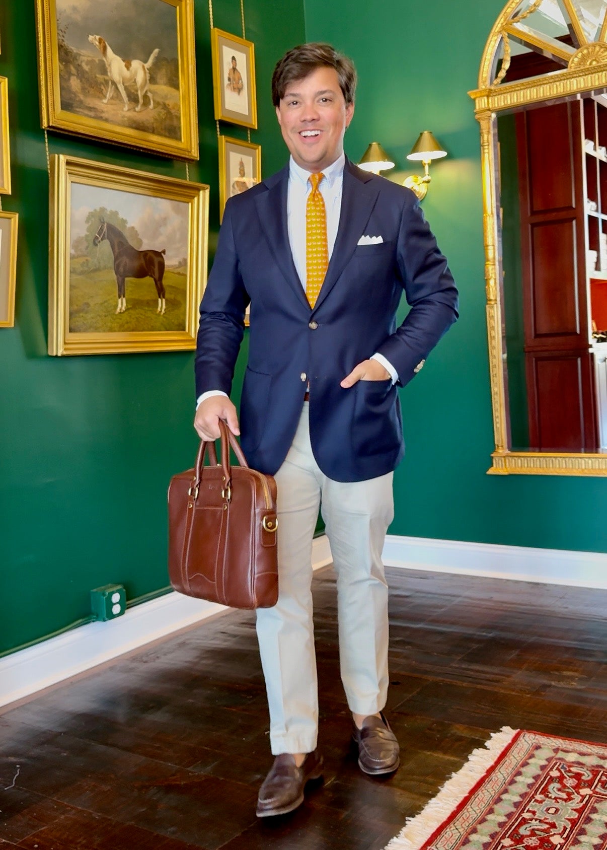 Houstoun Waring at Waring Tuxedos Fort Worth with Ghurka Scout No. 295 Briefcase