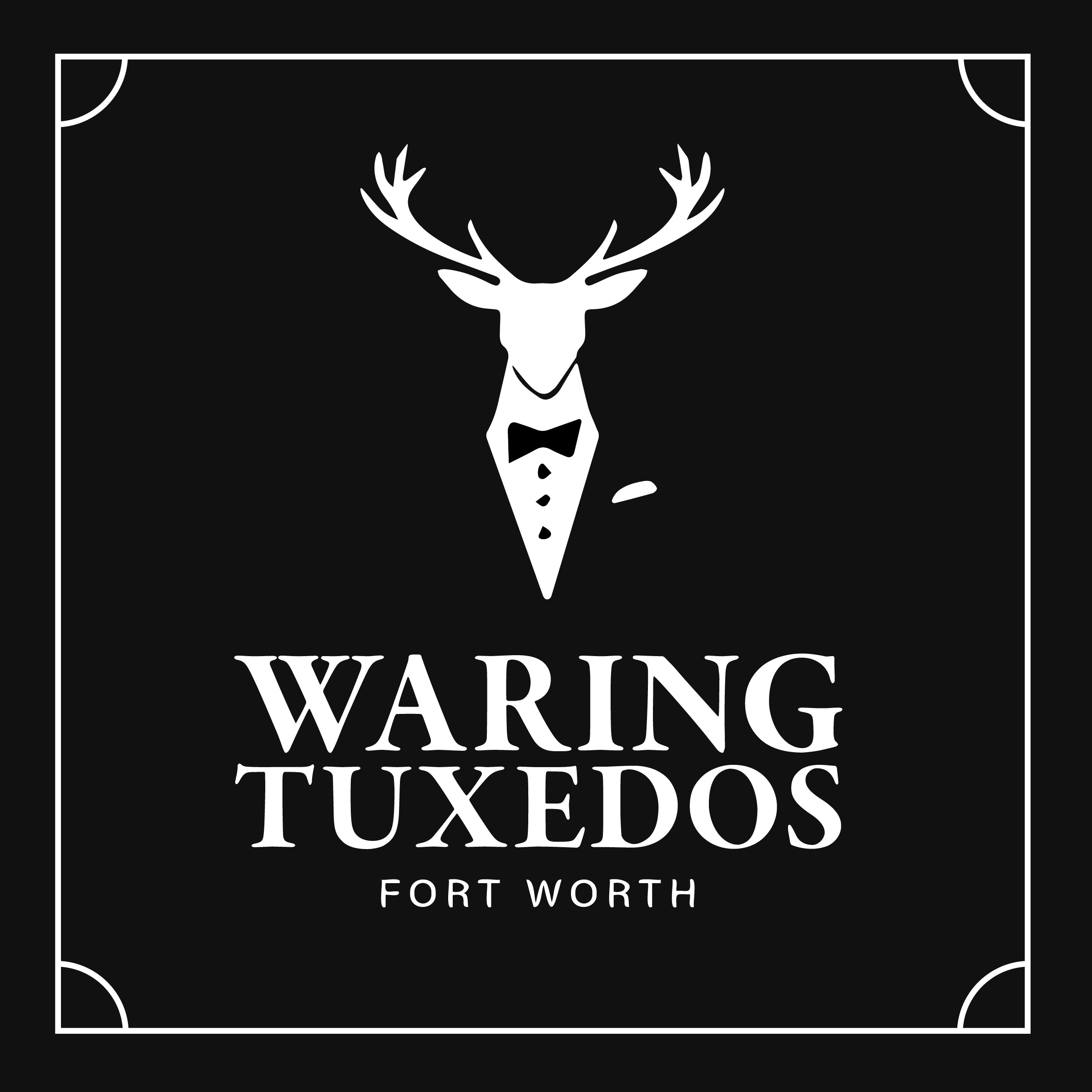 Waring Tuxedos Fort Worth Logo of stylized stag deer in tuxedo