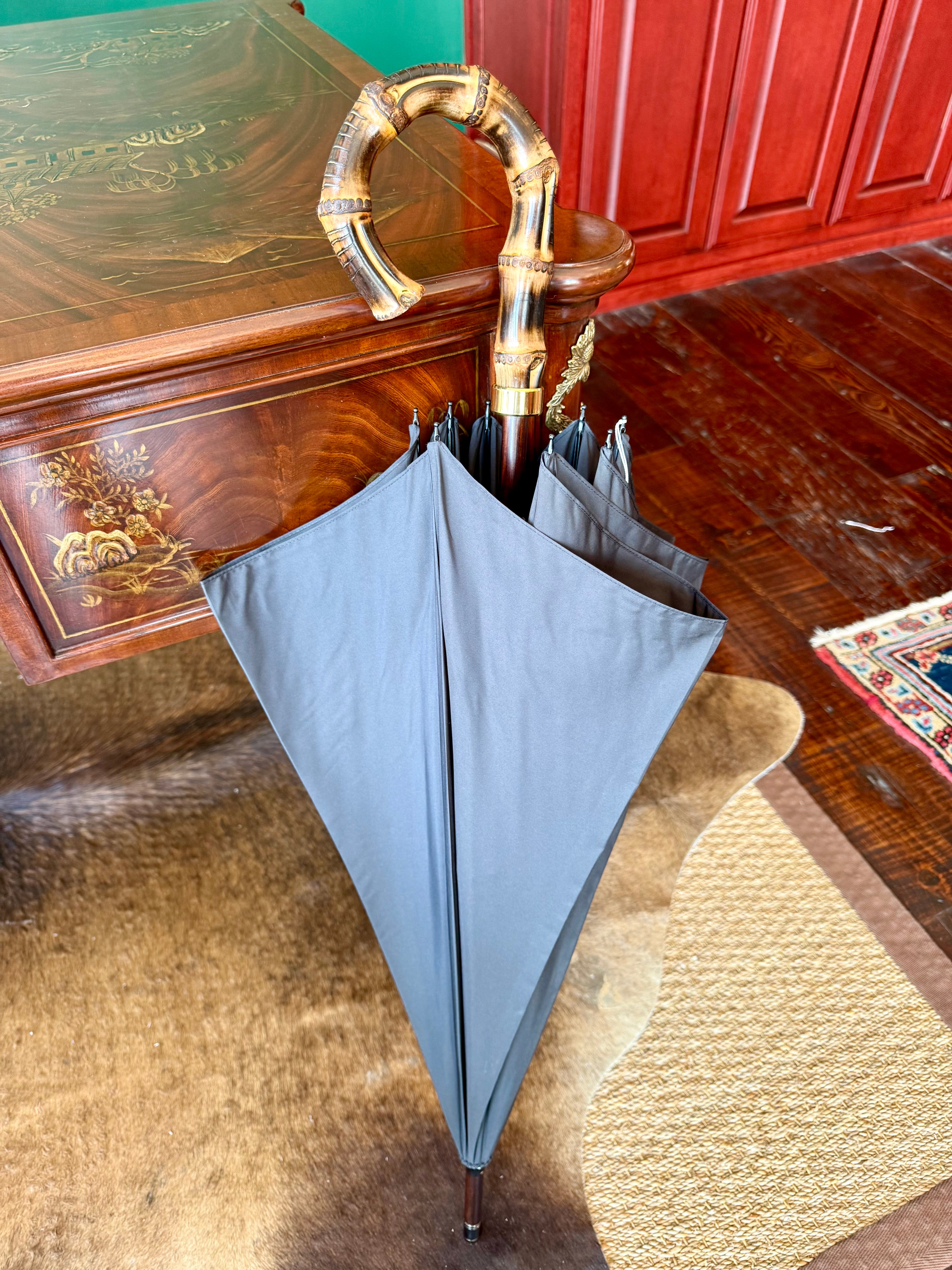 Traditional English stick umbrella by Fox Umbrellas, Ltd. for Waring Tuxedos in Fort Worth, Texas.