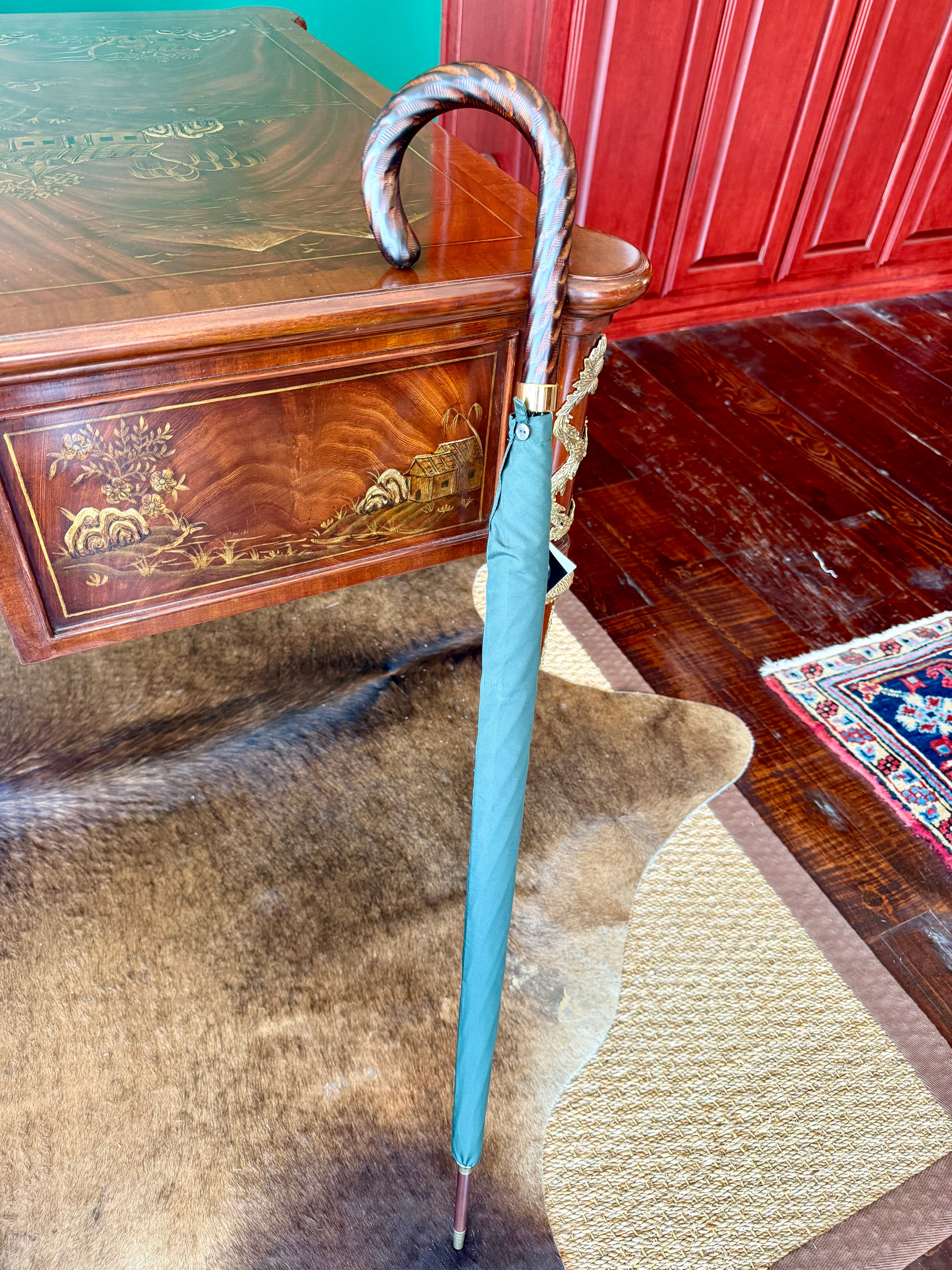 Traditional English Umbrella handcrafted by Fox Umbrellas Ltd. for Waring Tuxedos in Fort Worth, Texas.