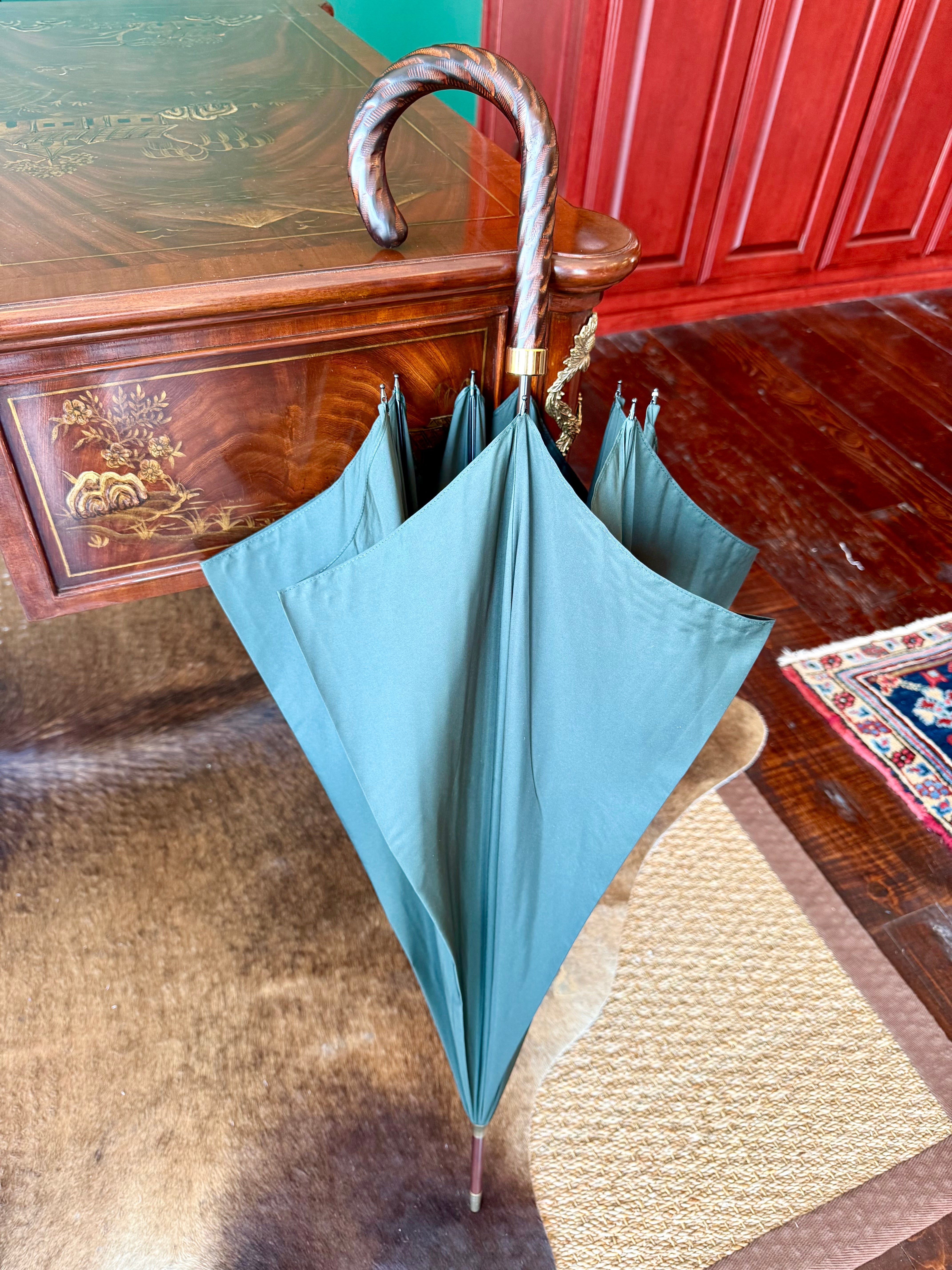 Traditional English Umbrella handcrafted by Fox Umbrellas Ltd. for Waring Tuxedos in Fort Worth, Texas.